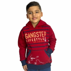 Imagem do Blusa Infantil Moletom Canguru Com Touca Gangster Menino