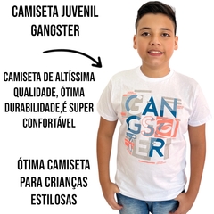 Camiseta Menino Juvenil Gola Redonda Estampada Gangster - comprar online