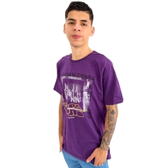 Camiseta Masculina Manga Curta Gola Careca Estampada Basica