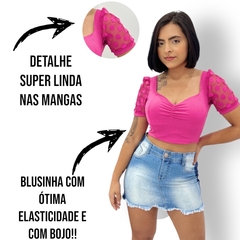 Blusinha Cropped Canelado Ribana Manguinha Blusa Feminino - comprar online