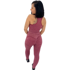 Conjunto Academia Calça Legging Blusa e Top Fitness Feminina