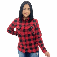 Camisa Camisão Xadrez Feminina Flanelada Aberta Com Botões na internet