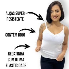 Imagem do Regatinha Feminina Com Bojo Com Alcinha Detalhe Com Renda