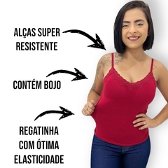 Regatinha Feminina Com Bojo Com Alcinha Detalhe Com Renda - comprar online