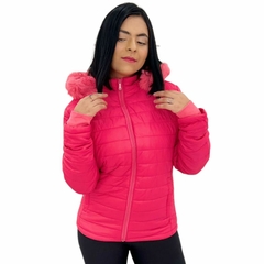 Jaqueta Feminina Forrada Casaco Inverno Peluciada Touca Pelo - comprar online