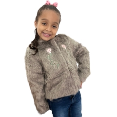 Imagem do Blusa Casaco De Pelinho Menina Infantil Com Botoes Inverno