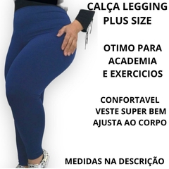 Calça Legging Feminina Suplex Plus Size Cintura Alta - comprar online