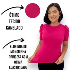 Imagem do Blusinha Feminina Canelada Longa Manguinha Princesa