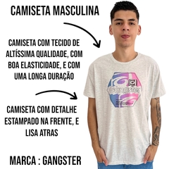 Camiseta Masculina Gansgster Malha Premium Gola Careca - ANJ MODAS