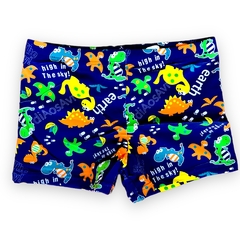 Sunga Box Infantil Boxer Verão Dino Praia Piscina Meninos