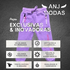 Calça De Moletom Infantil Menina Com Zíper no Bolso Premium - ANJ MODAS