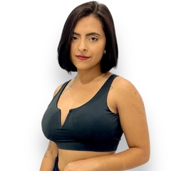 Blusinha Cropped Feminino Curto Decote Em V Com Bojo - comprar online