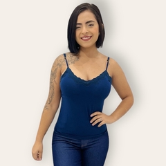 Regatinha Feminina Com Bojo Com Alcinha Detalhe Com Renda - comprar online