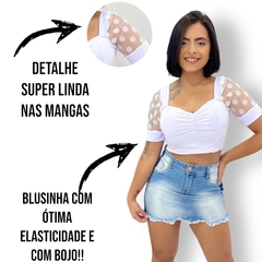 Blusinha Cropped Canelado Ribana Manguinha Blusa Feminino