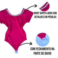 Body Bori Blusinha Infantil Com Manguinha Perola Menina - loja online