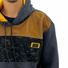 Imagem do Blusa Moletom Masculina Com Capuz Bolsos Canguru Flanelada