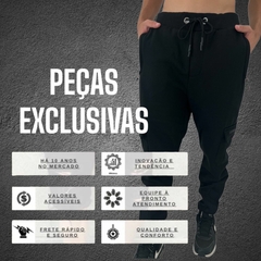 Calça Moletom Masculina Cargo Gangster Com Punho Caminhada - loja online