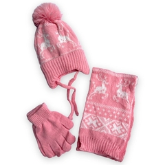 Kit Touca+Cachicol+Luva Infantil Menino Menina Inverno - loja online