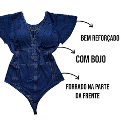 Body Bori Manguinha De Renda Tamanho Grande Moda Plus Size - loja online