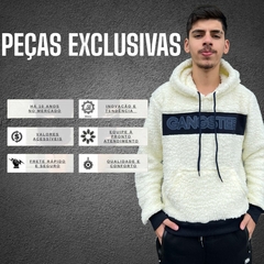 Imagem do Blusa De Frio Casaco Teddy Peluciado Masculino Fechada