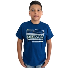 Camiseta Menino Juvenil Gola Redonda Estampada Gangster