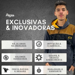 Blusa Moletom Masculina Com Capuz Bolsos Canguru Flanelada - comprar online