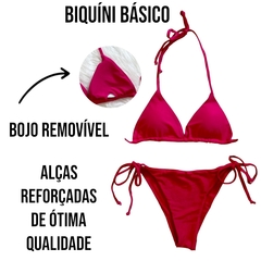 Biquíni Cortininha Com Bojo Removível Liso Moda Praia - comprar online