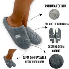 Imagem do Pantufa Chinelo Emborrachada Feminina Conforto Frio Love