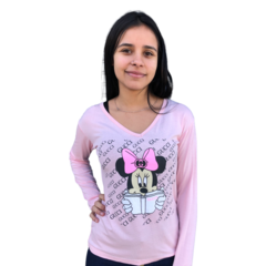 Blusinha manga longa feminina estampada - ANJ MODAS