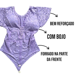 Body Bori Manguinha De Renda Tamanho Grande Moda Plus Size - ANJ MODAS