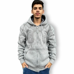 Imagem do Blusa Peluciada De Frio Moletom Masculina Capuz Ziper Cordão