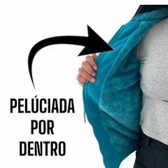 Imagem do Casaco Feminino Peluciado Por Dentro Aberto Com Touca