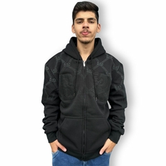 Imagem do Blusa Peluciada De Frio Moletom Masculina Capuz Ziper Cordão