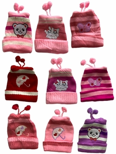 Kit 3 Touca Gorro Pompom Infantil Menina Criança Variada