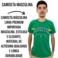 Camiseta Masculina Gansgster Malha Premium Gola Careca Estam - ANJ MODAS