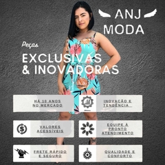 Vestido Premium Estampado Curto Com Ziper Nas Costa Com Bojo na internet