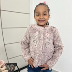 Blusa Casaco De Pelinho Menina Infantil Com Botoes Inverno - comprar online