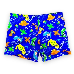 Sunga Box Infantil Boxer Verão Dino Praia Piscina Meninos