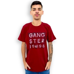 Camiseta Masculina Oversized Gangster Estampada Manga Curta