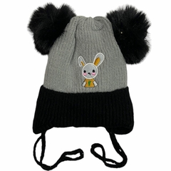 Touca Gorro De Pompom Infantil Criança Frio Coelho