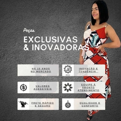 Imagem do Vestido Estampado Com Bojo Alcinha Com Regulagem Botão Fake