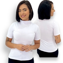 Blusinha Feminina Canelada Gola Alta De Manguinha Sem Bojo - ANJ MODAS