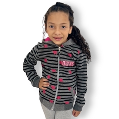 Blusa De Frio Casaco Moletom Infantil Zíper Menina Olyns