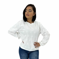 Blusa Casaco Manga Longa Moletinho Feminina Sem Capuz Basica - loja online