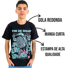 Camiseta Masculina Manga Curta Gola Careca Estampada Basica - ANJ MODAS