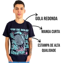 Camiseta Masculina Manga Curta Gola Careca Estampada Basica - comprar online