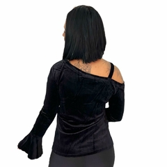 Blusinha Blusa Feminina Manga Longa Morcego Camurça Inverno - ANJ MODAS