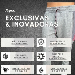 Calça Moletom Masculina Flanelada 3 bolsos Com Punho - loja online