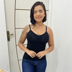 Regatinha Feminina Com Bojo Com Alcinha Detalhe Com Renda - loja online