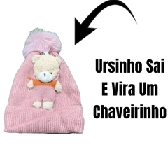 Touca Gorro Capuz De Lã C/Pompom Menina e Menino - ANJ MODAS